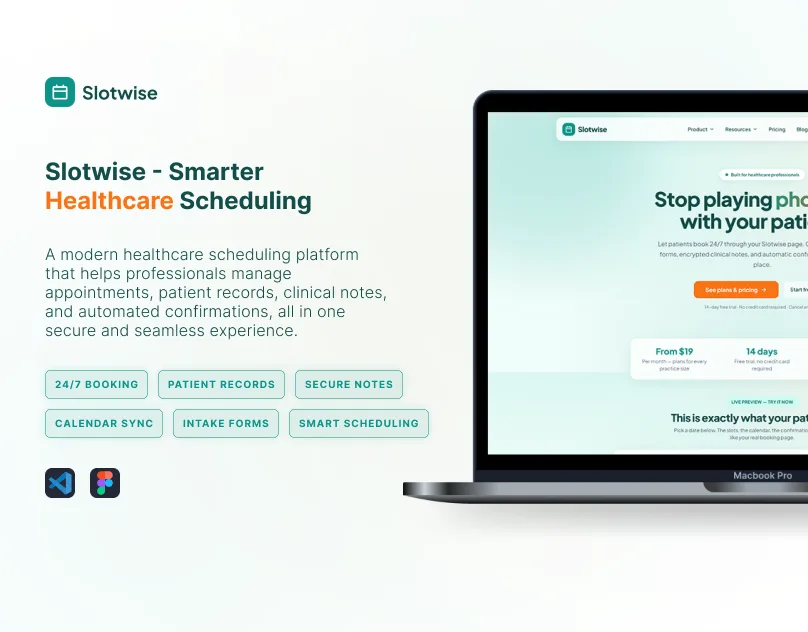 Slotwise appointment scheduling platform for healthcare professionals by Teamseven