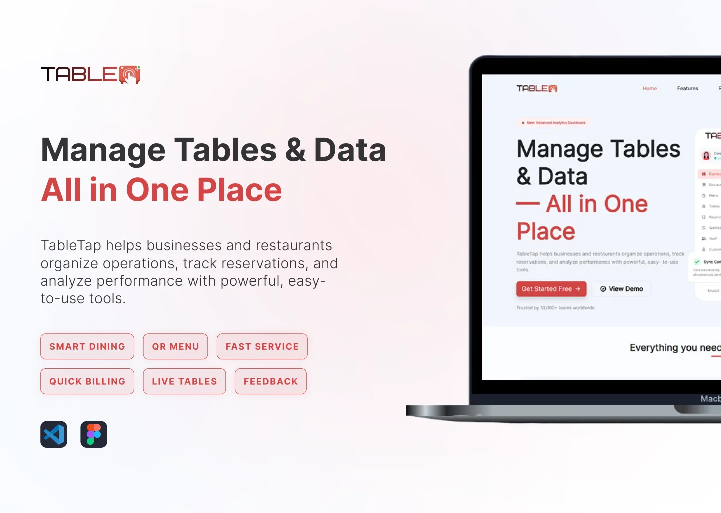 TableTap restaurant table and reservation management platform by Teamseven